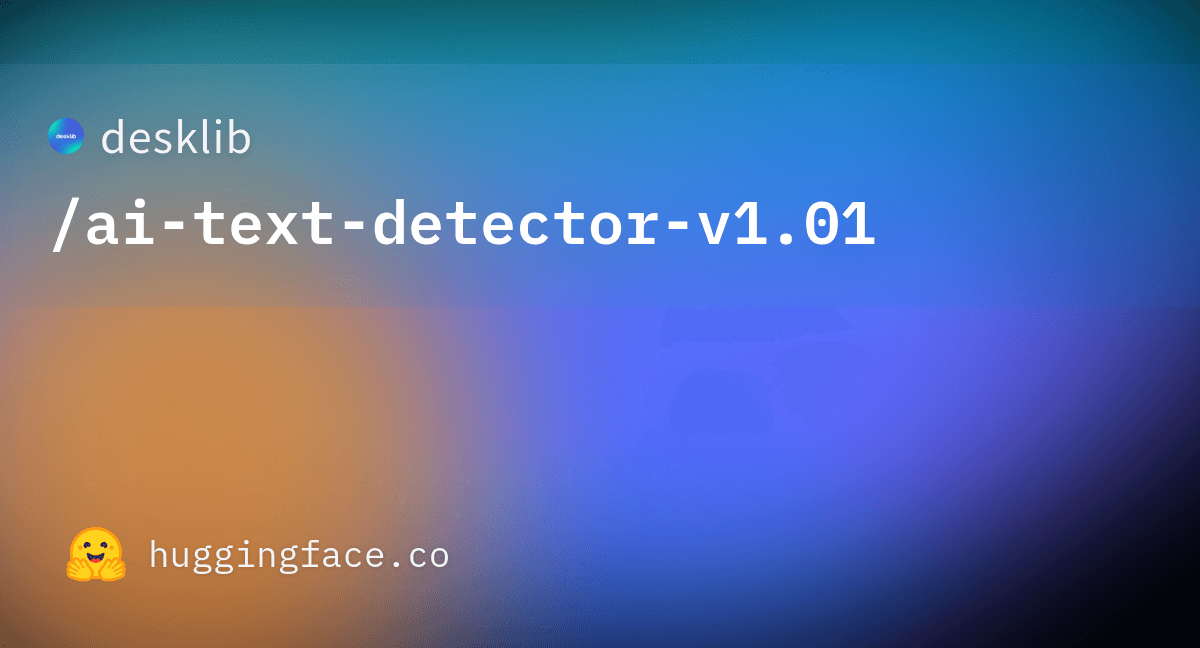 Hugging Face model page card for the Desklib AI text detector